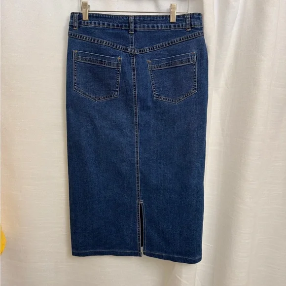 SET! Yellow Button-Up + Denim Midi Skirt Set | Size M Top / Size 6 - Picture 14 of 15